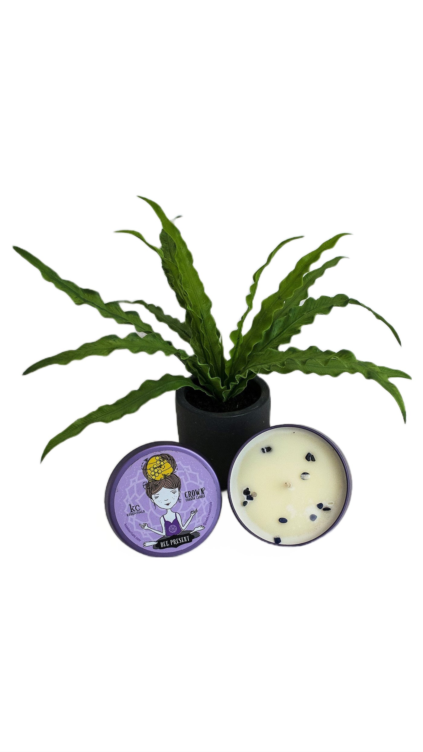 Scented Crown Chakra Candle with Lidded Tin