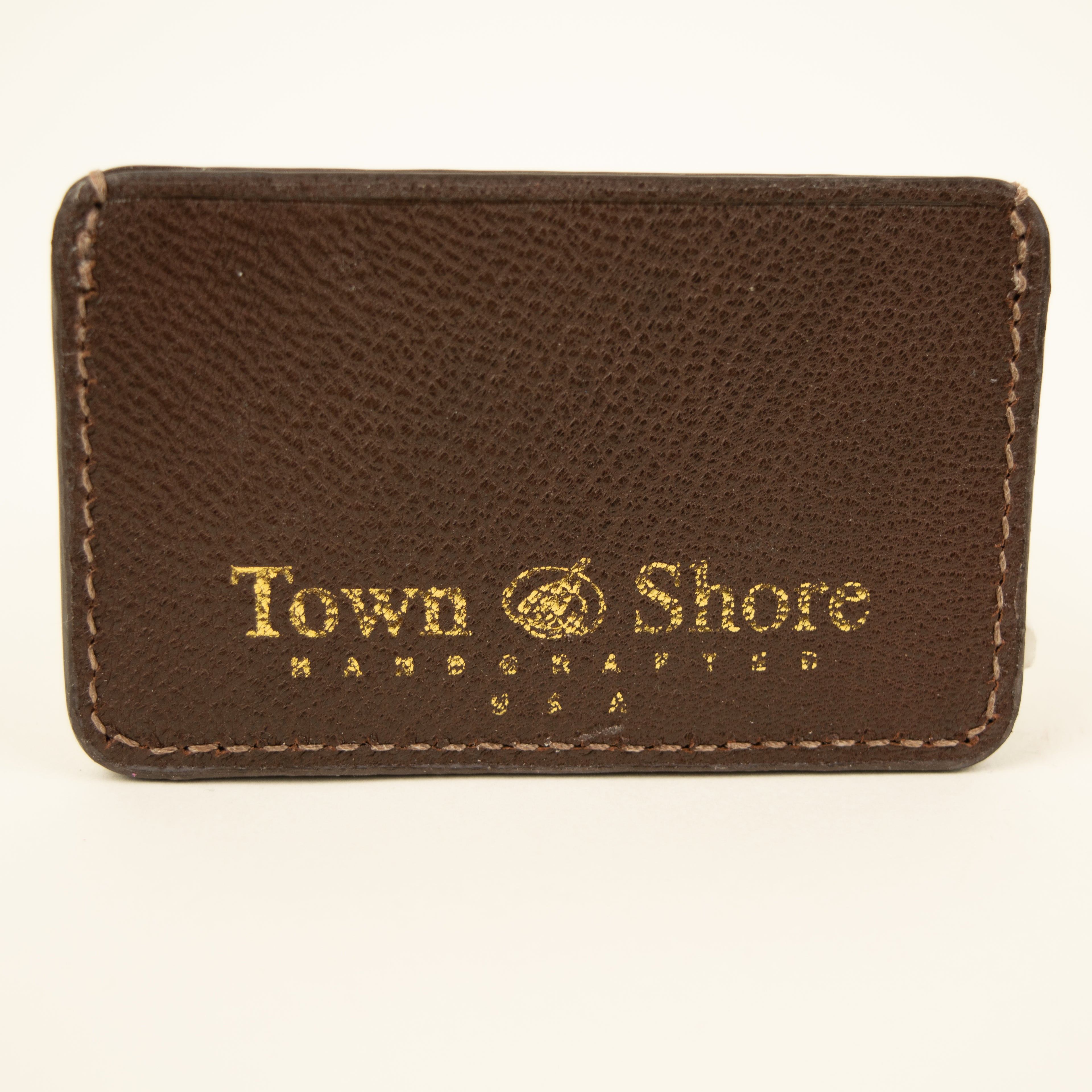 French Chèvre Leather Card Case - Limited Edition in Coral and Brown