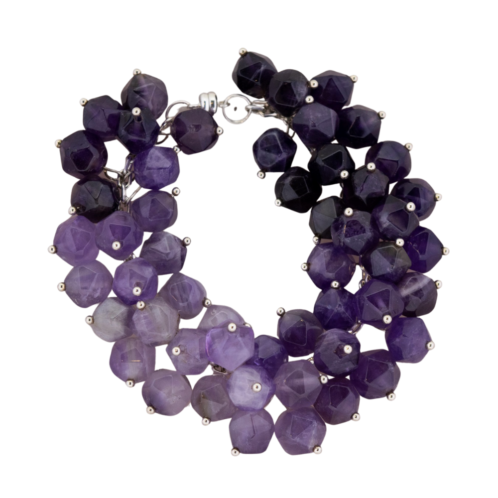 Ombre Amethyst Star Dangle Bracelet