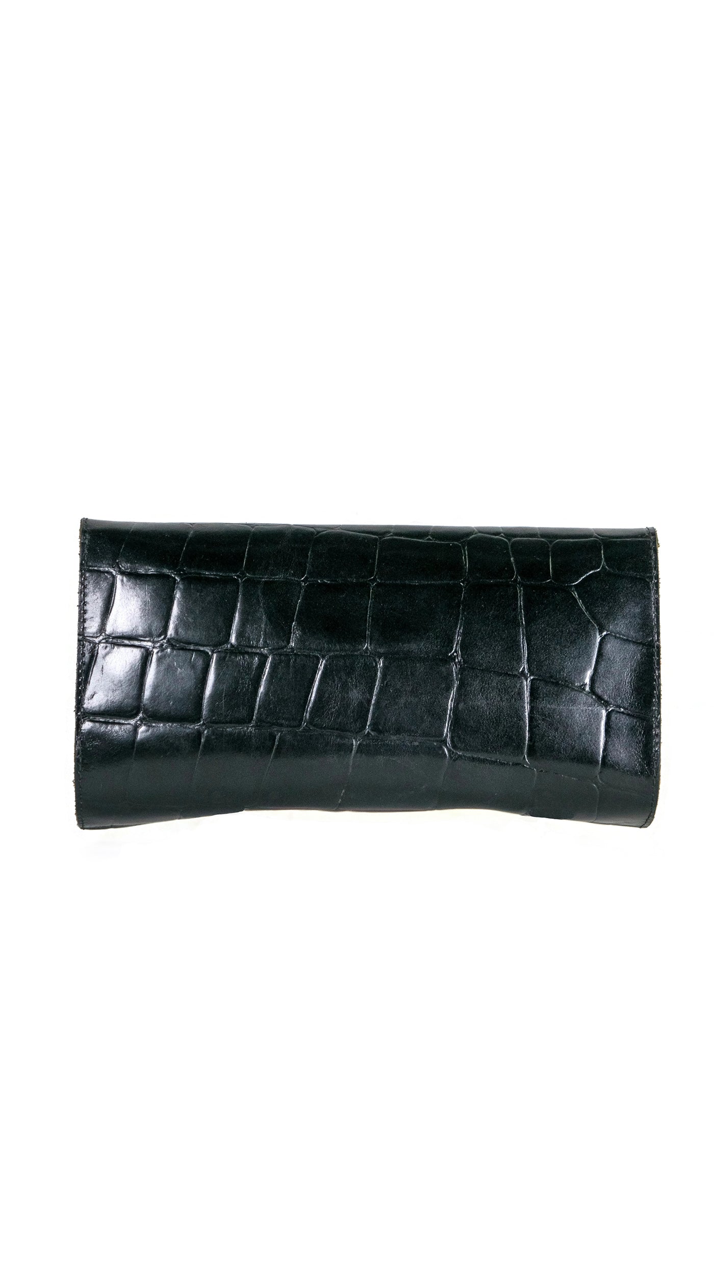 Cheri Black Leather Clutch
