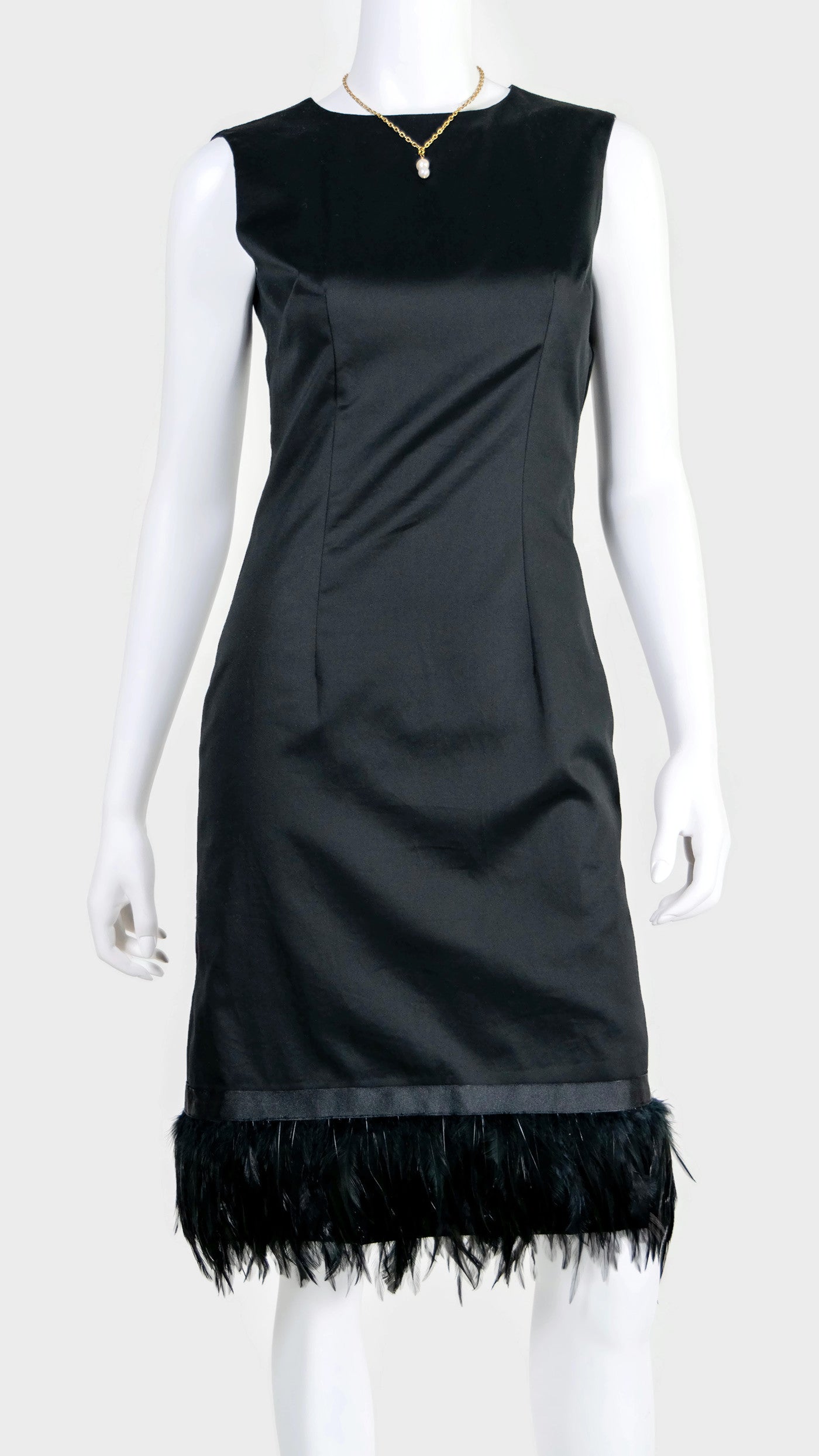 Feathered Hem Cocktail Sheath