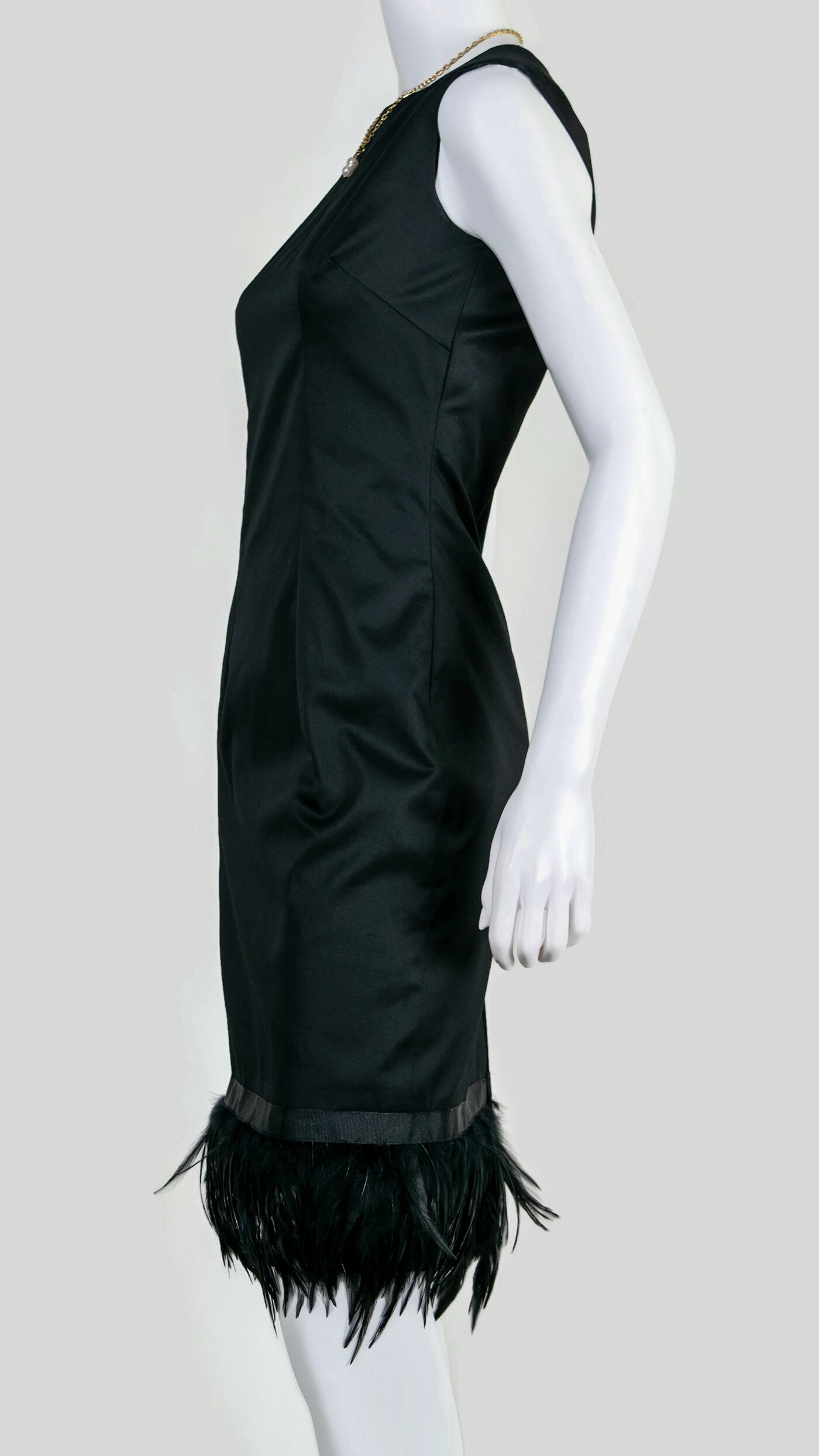 Feathered Hem Cocktail Sheath