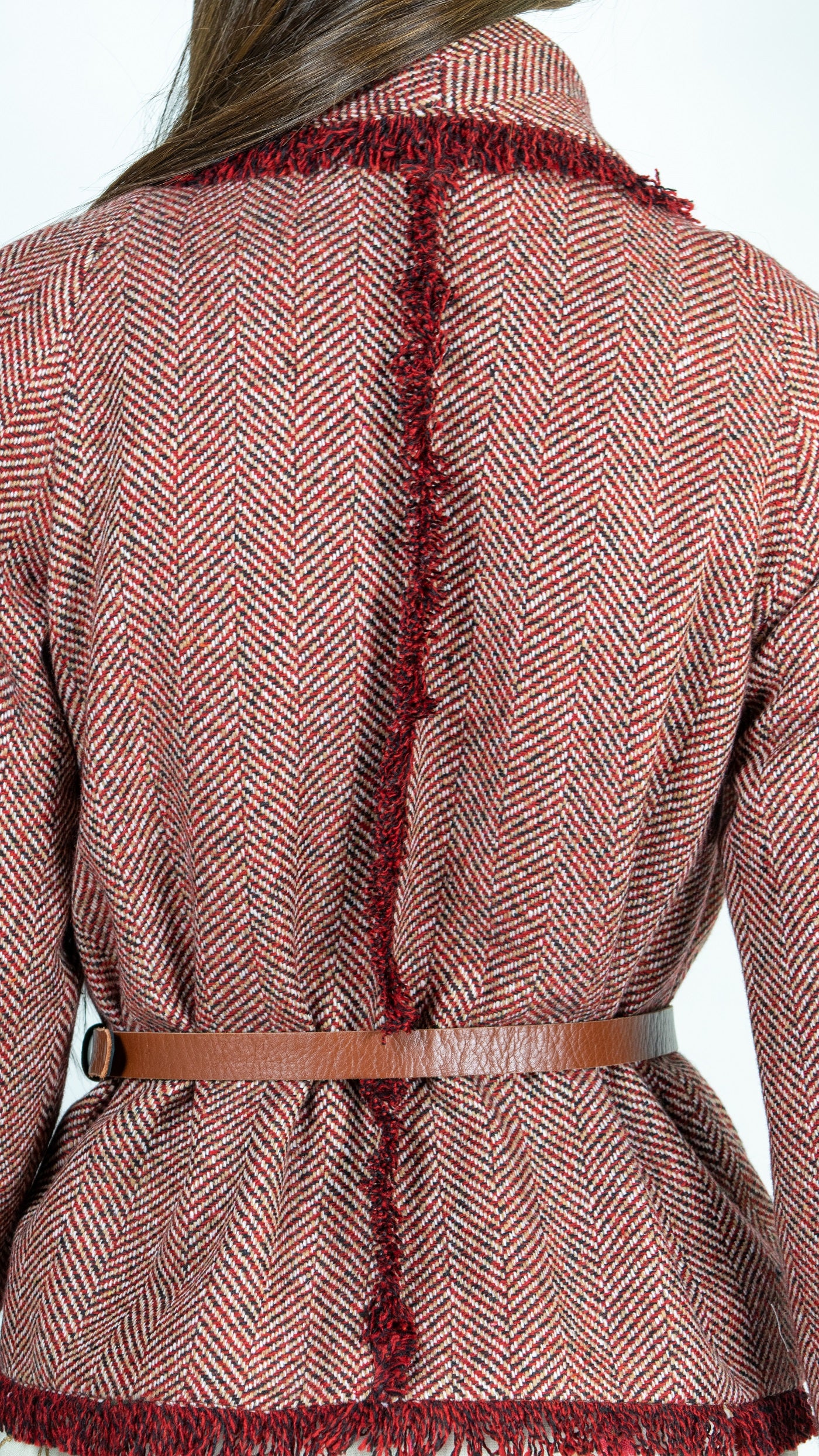 Tweed Eyelash Fringe Wrap Jacket