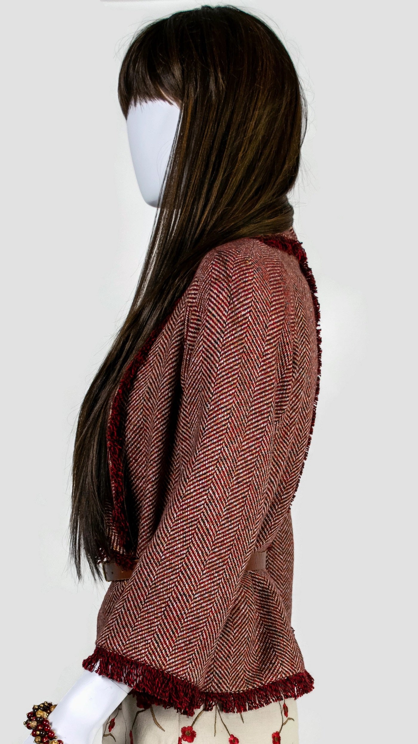Tweed Eyelash Fringe Wrap Jacket