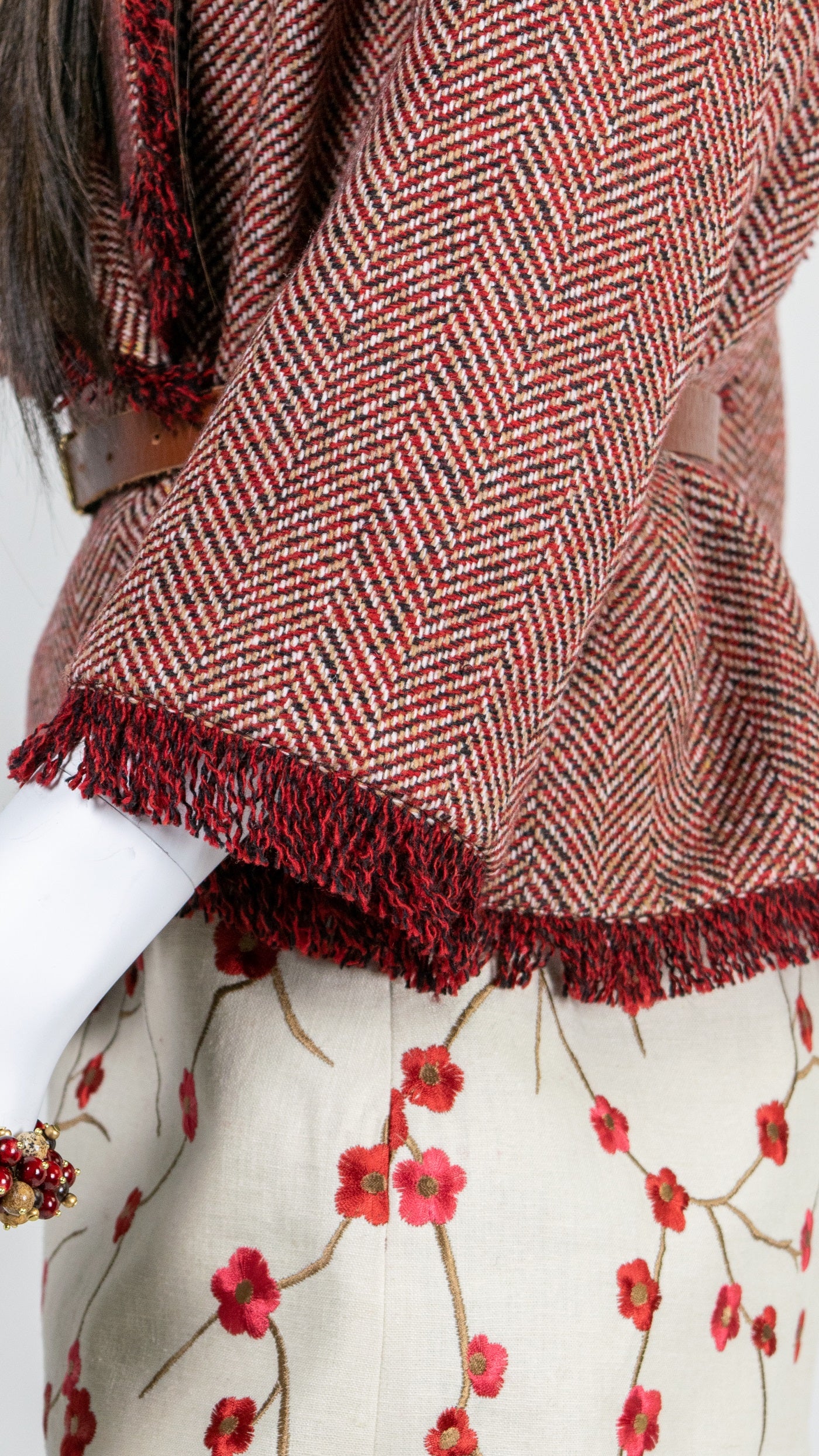Tweed Eyelash Fringe Wrap Jacket