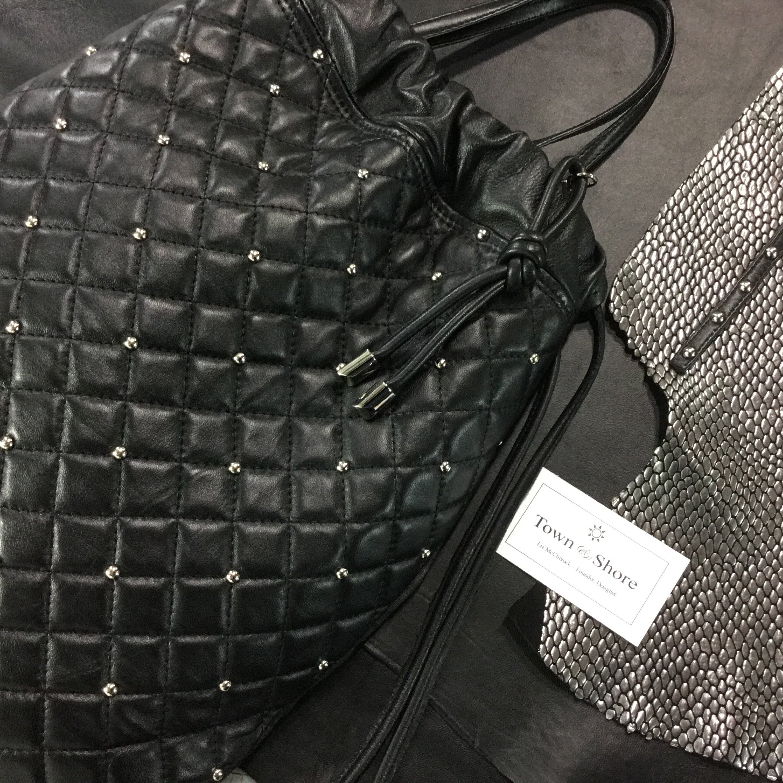Anna Club Backpack in Quilted Diamond Stud