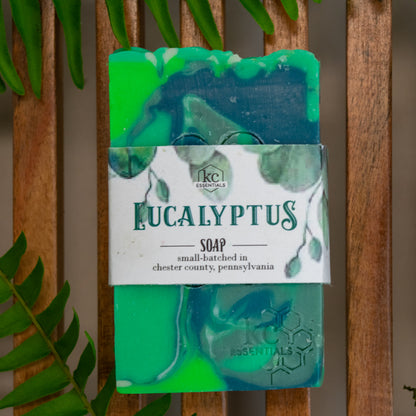 White and  Green Marbled Eucalyptus Artisan Soap