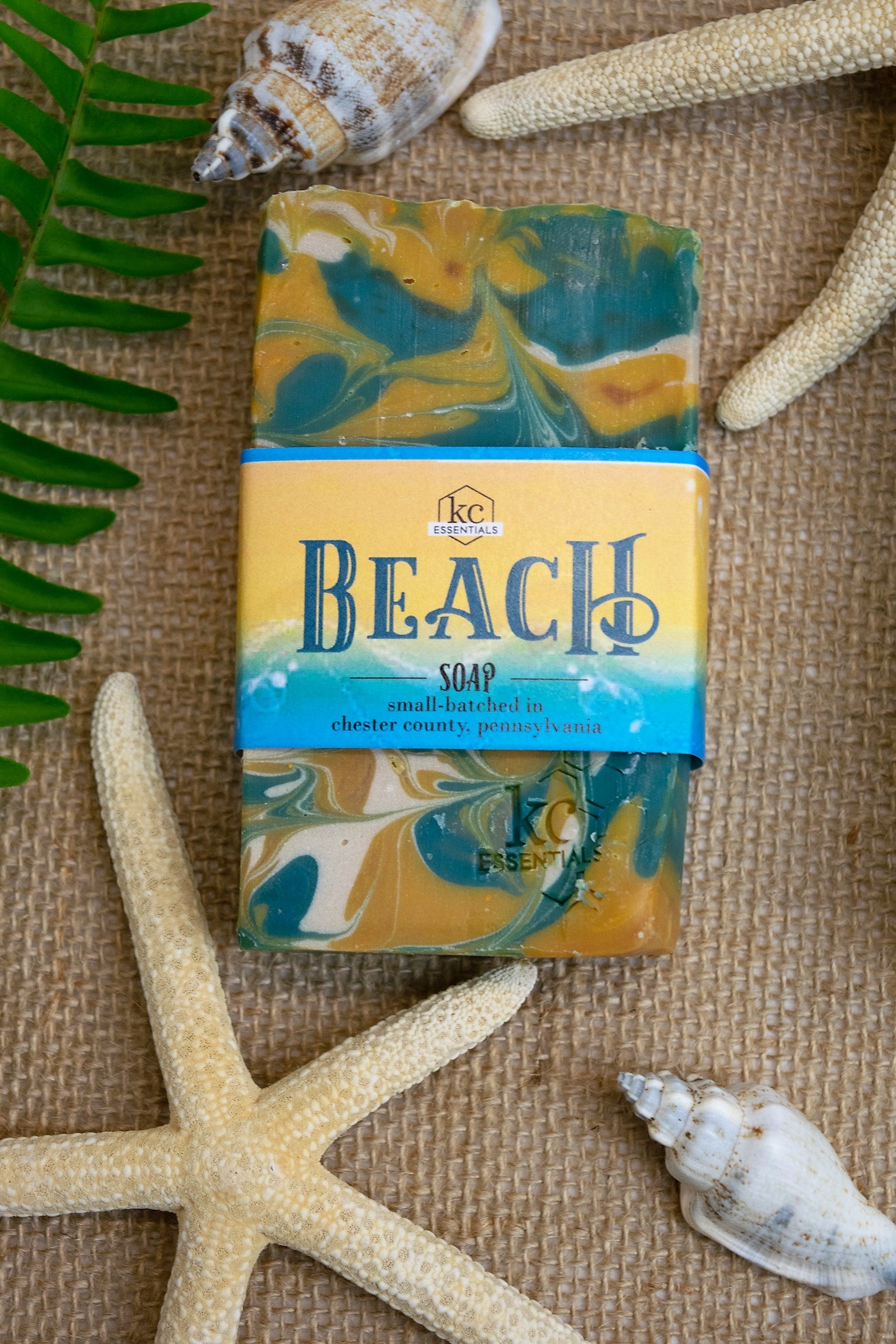 Green Yellow and white marbled Artisan Bar Soap