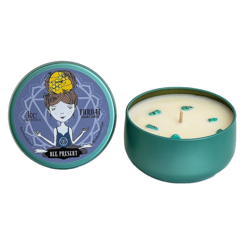 Scented Throat Chakra Candle In Lidded Tin