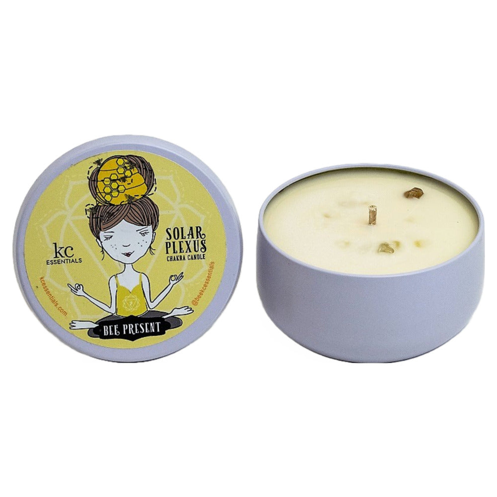 Scented Solar Plexus Chakra Candle in Lidded Tin