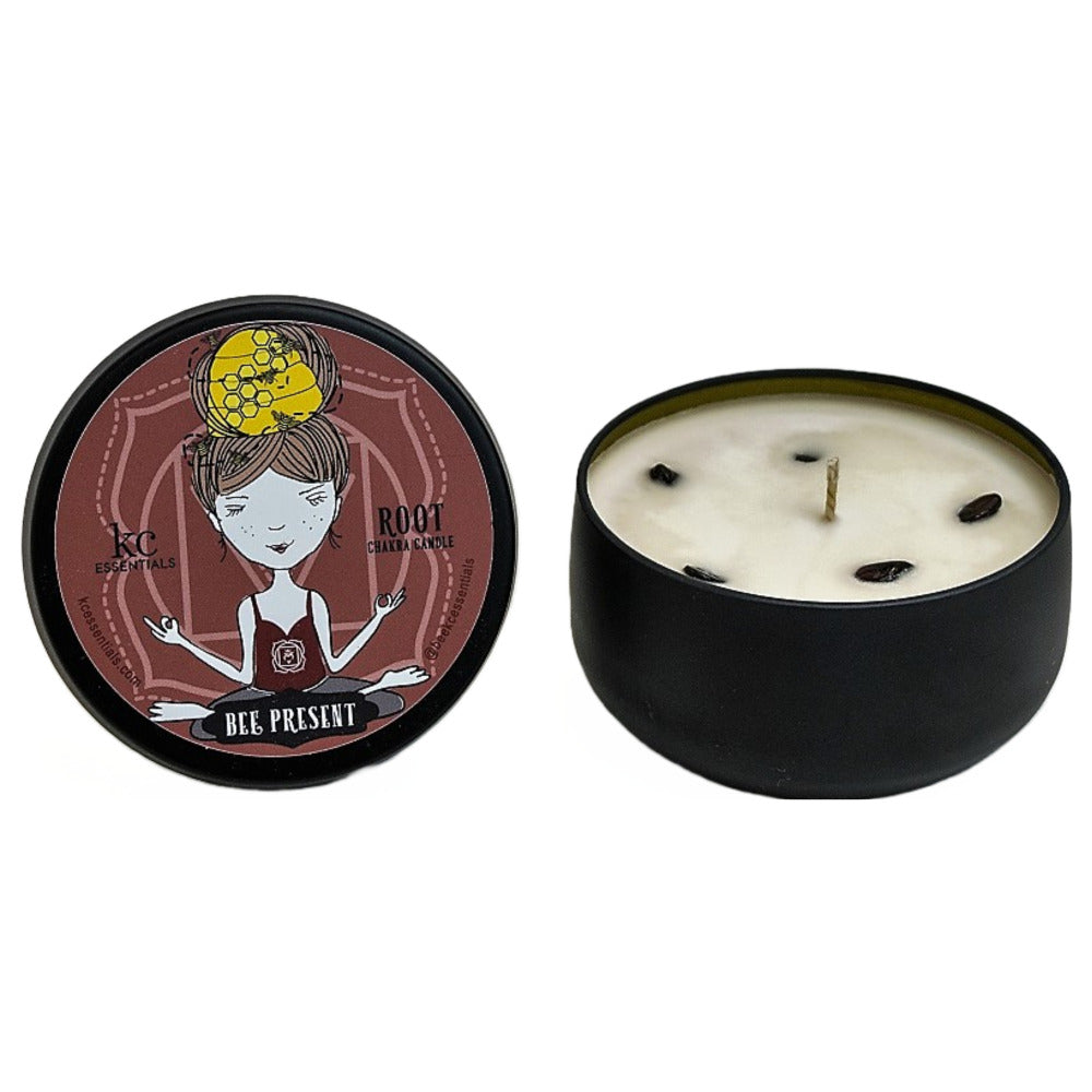 Scented Root Chakra Candle in Lidded Tin