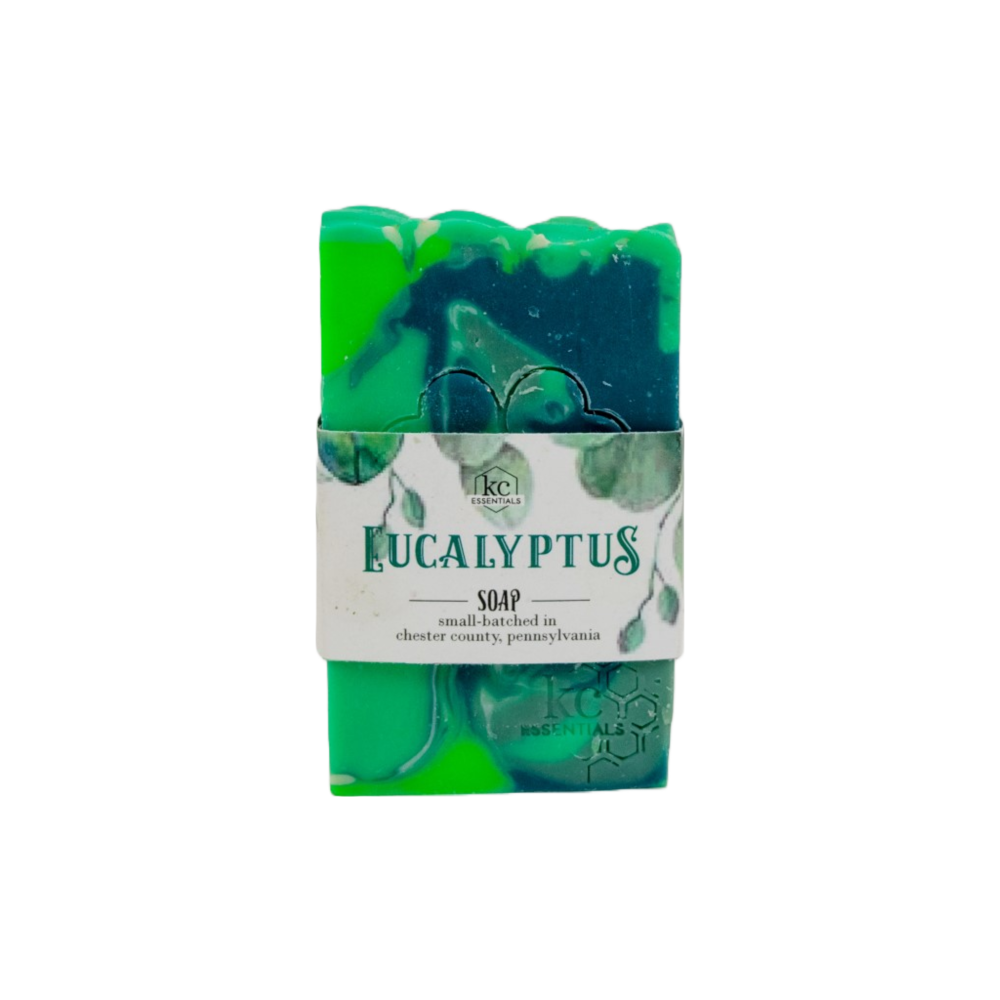 White and  Green Marbled Eucalyptus Artisan Soap