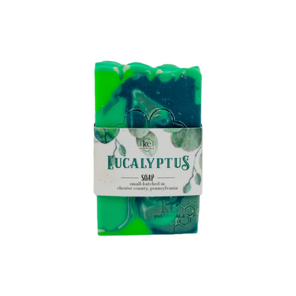 White and  Green Marbled Eucalyptus Artisan Soap