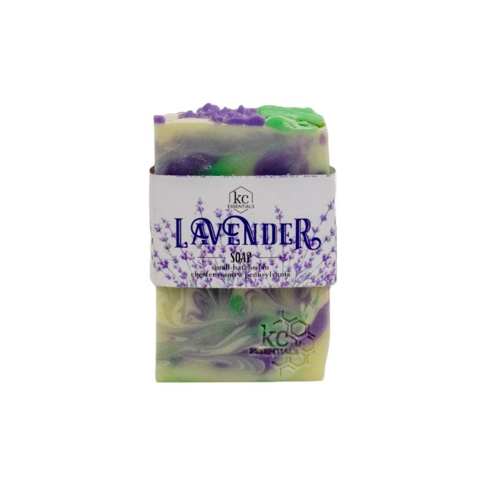 White Purple and Green Marbled Lavender Artisan Soap