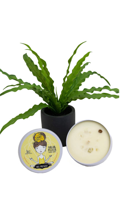 Scented Solar Plexus Chakra Candle in Lidded Tin