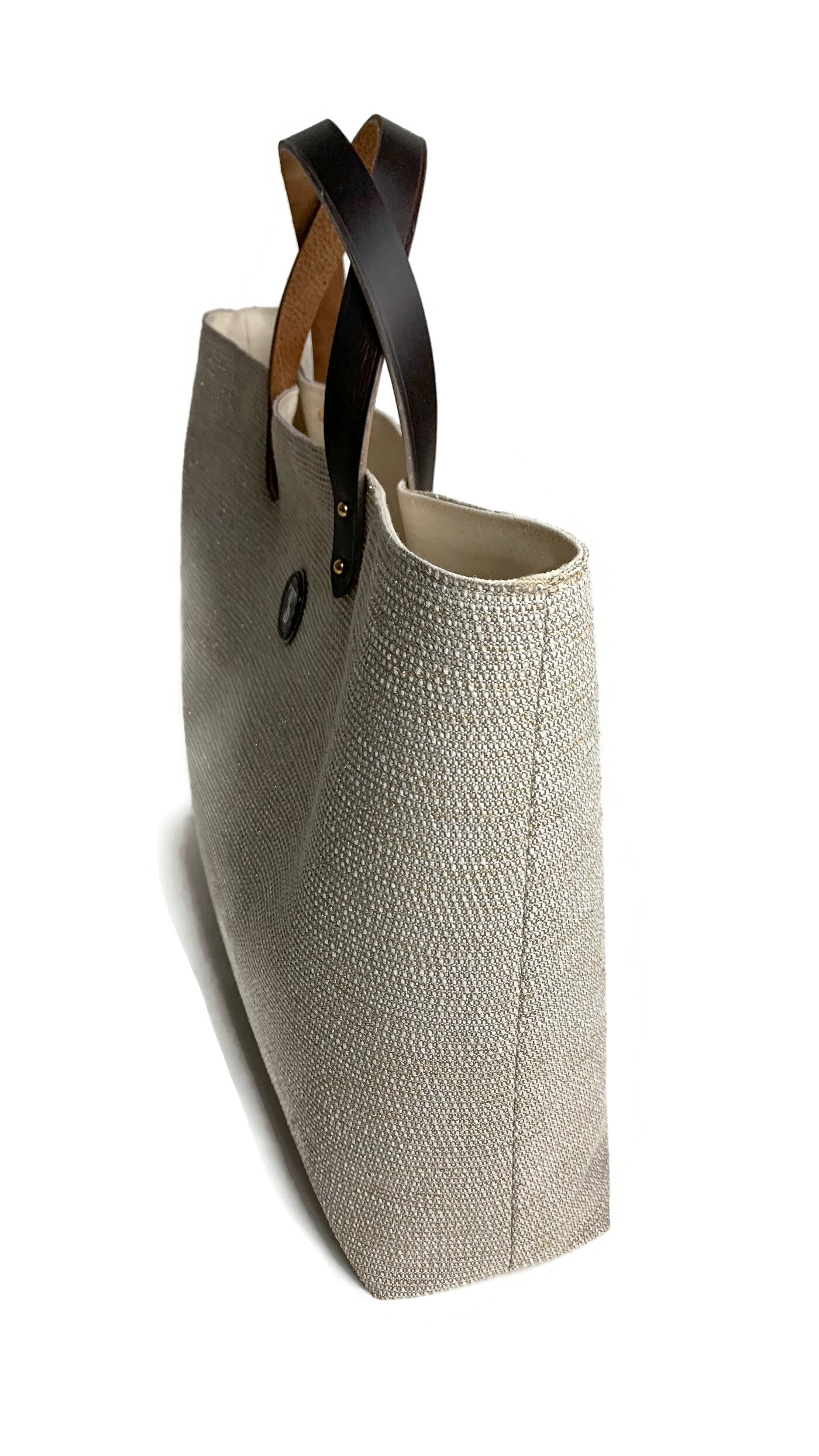 M St. Brief : Gilded Jute Canvas Bag