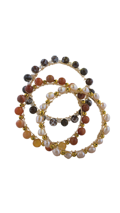 Wire Wrapped Bead Bangles