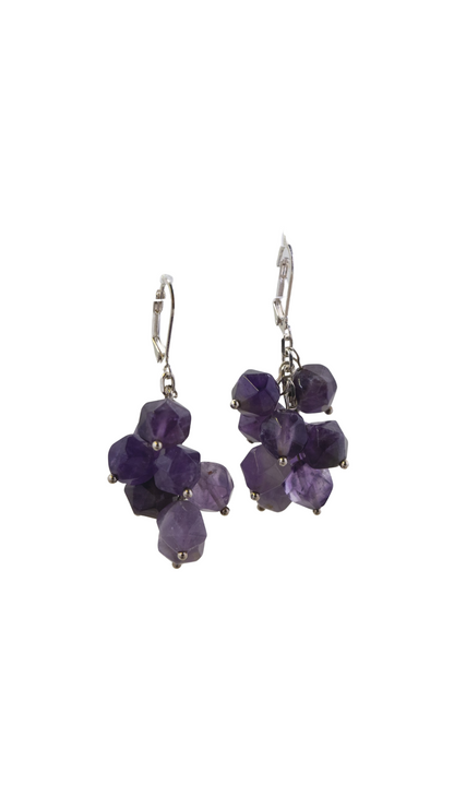 Ombre Amethyst Star Dangle Earrings