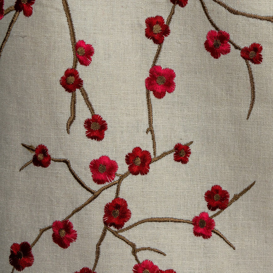 Linen Cherry Bloosom Pencil Skirt